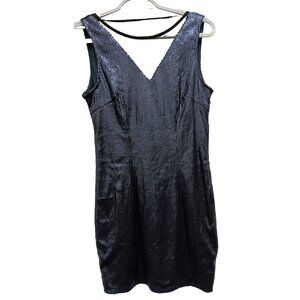 Madam Rage Womens Cocktail Dress Size 6 Navy Sequin Sleeveless Bodycon Mini